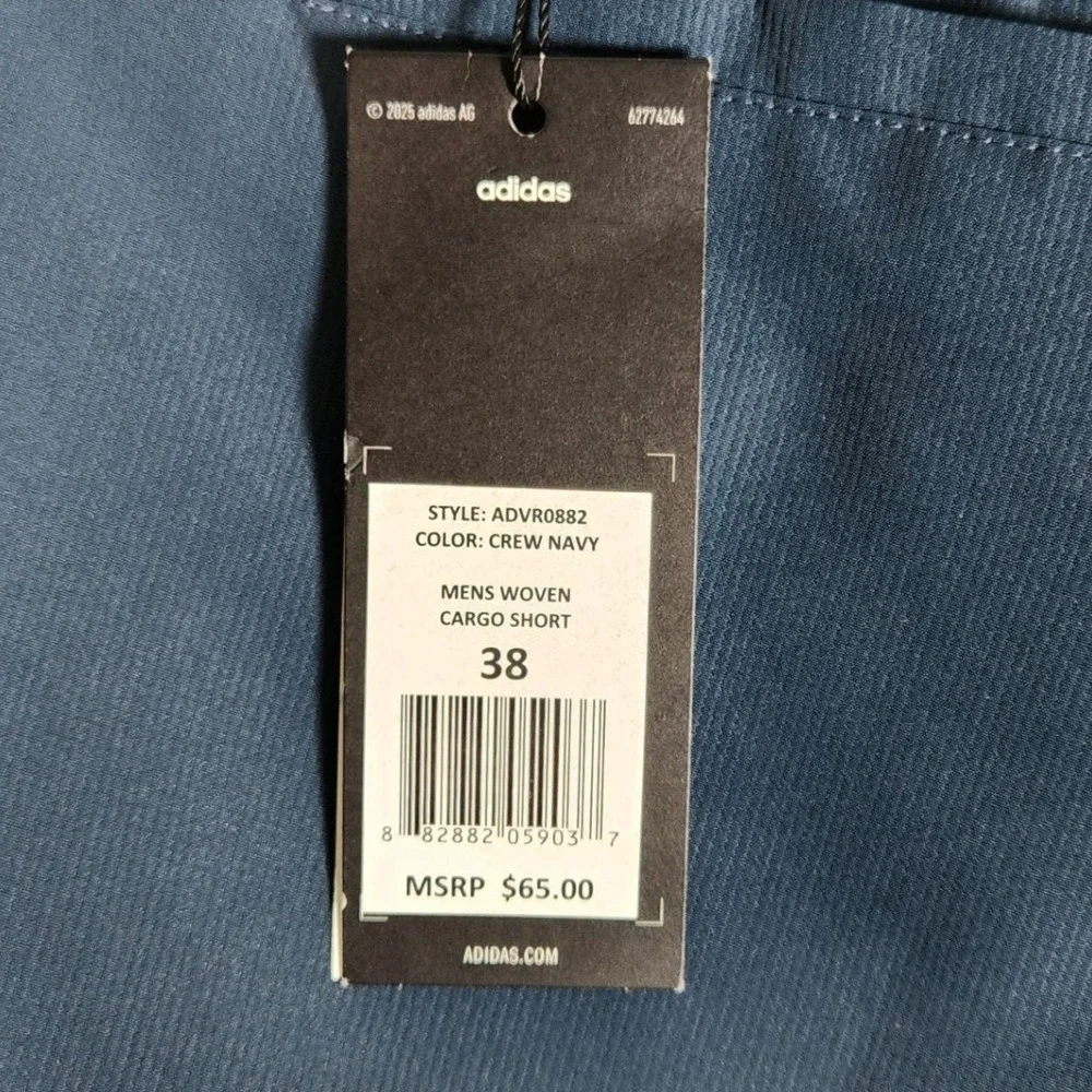 Adidas Mens Woven Cargo Golf Shorts Crew Navy Blue ADVR0882 Size 38 NWT
